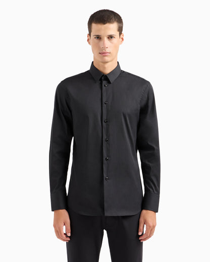 Stretch cotton poplin shirt