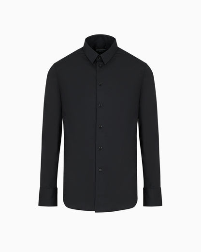 Stretch cotton poplin shirt