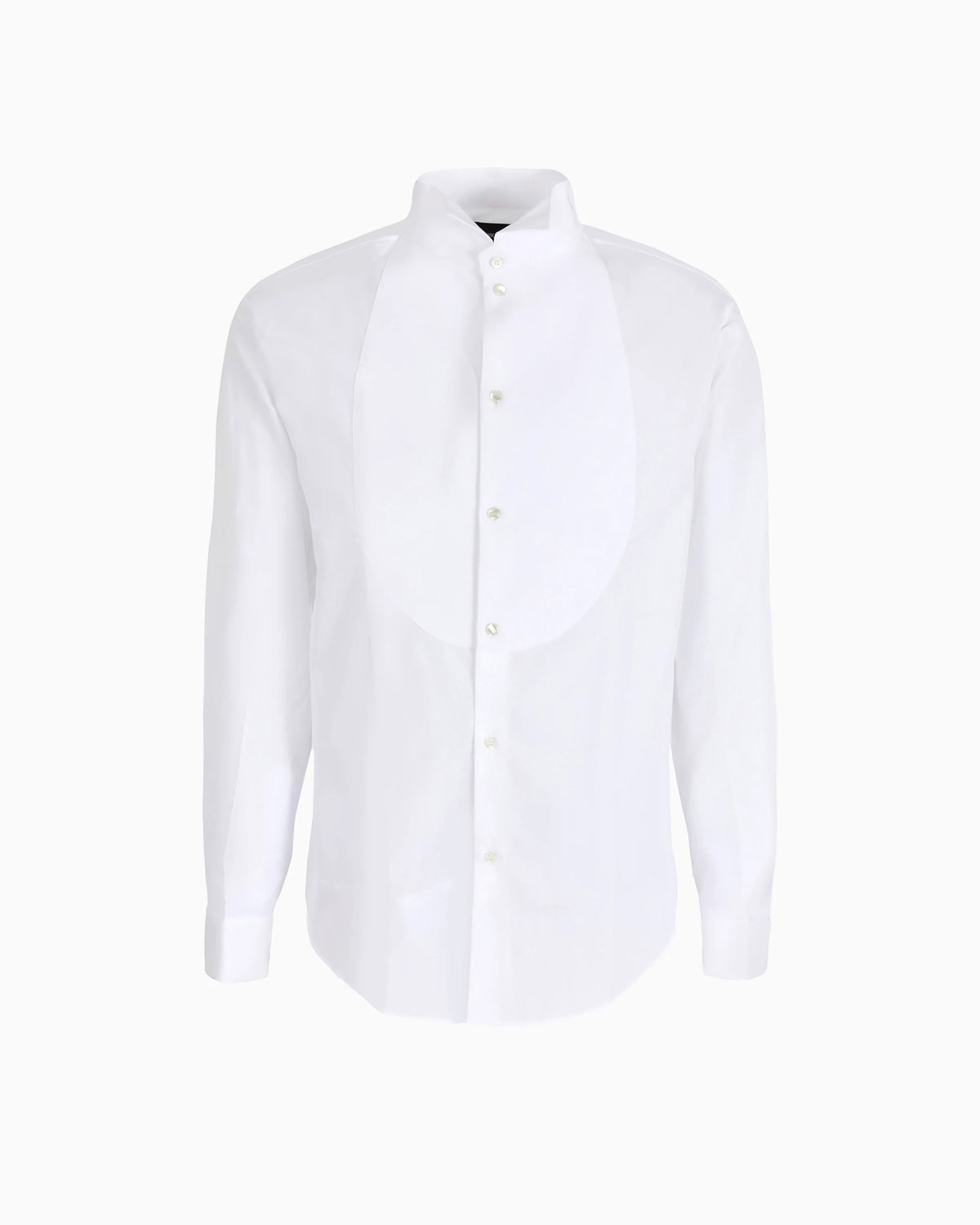 Poplin shirt with waffle plastron front