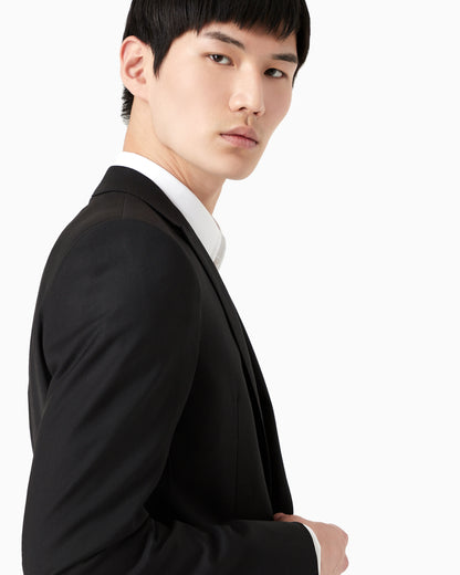 Slim fit single-breasted jacket in virgin wool Essential