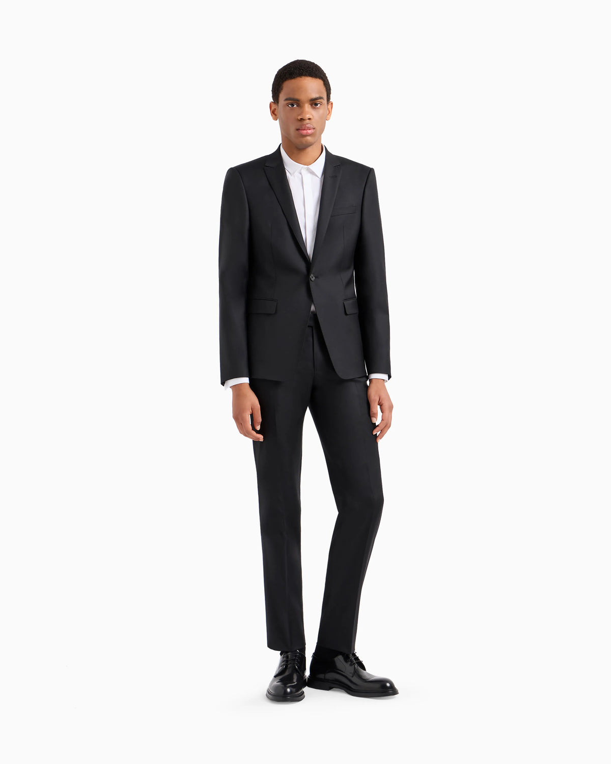 Slim fit single-breasted jacket in virgin wool Essential