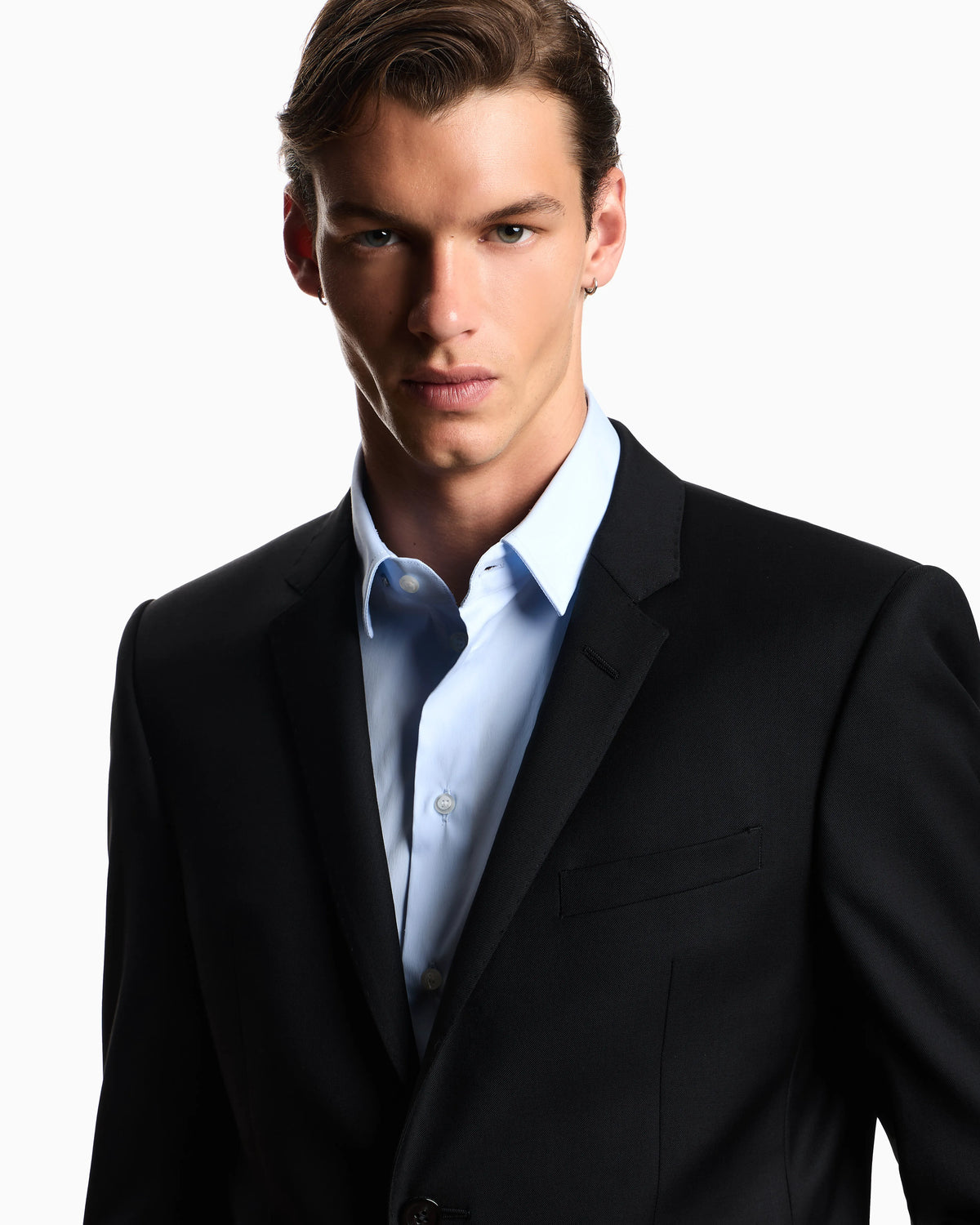 Worsted single-breasted jacket in virgin wool Essential