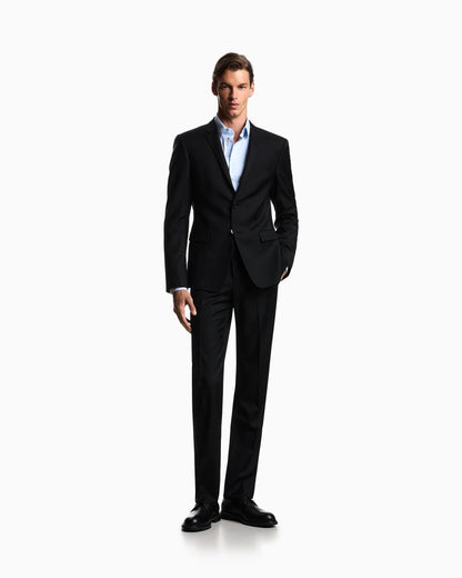 Worsted single-breasted jacket in virgin wool Essential