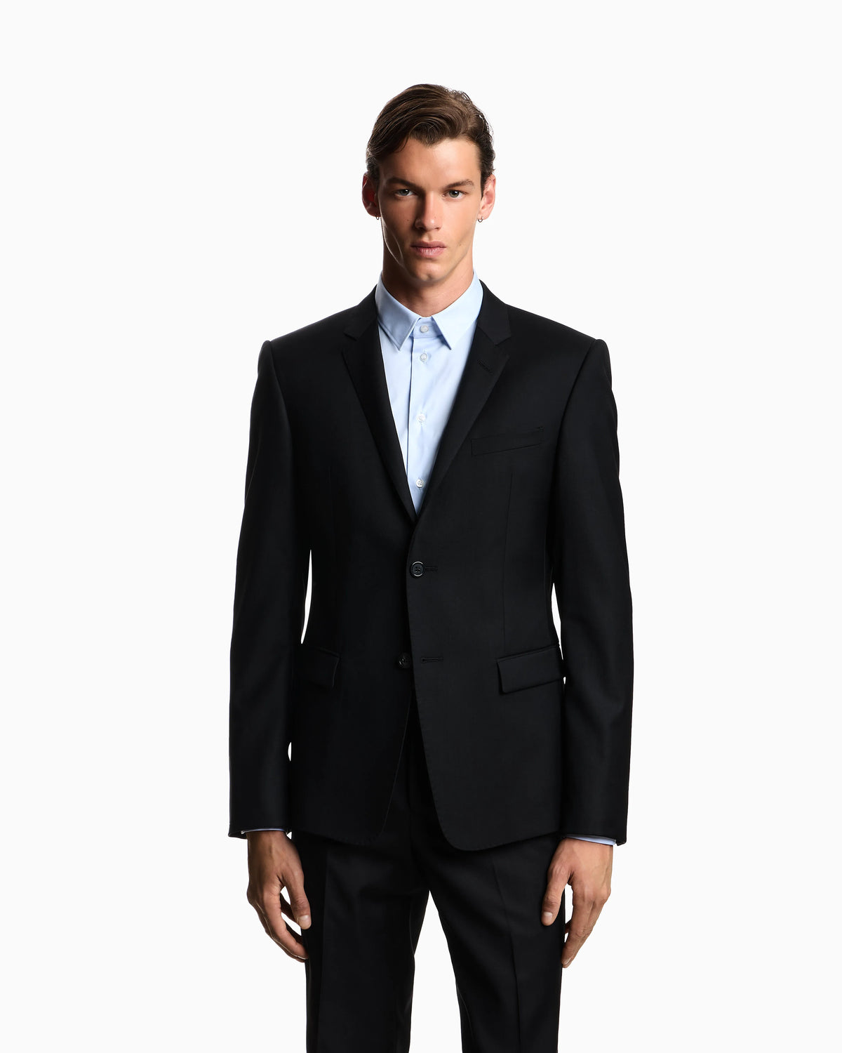 Worsted single-breasted jacket in virgin wool Essential