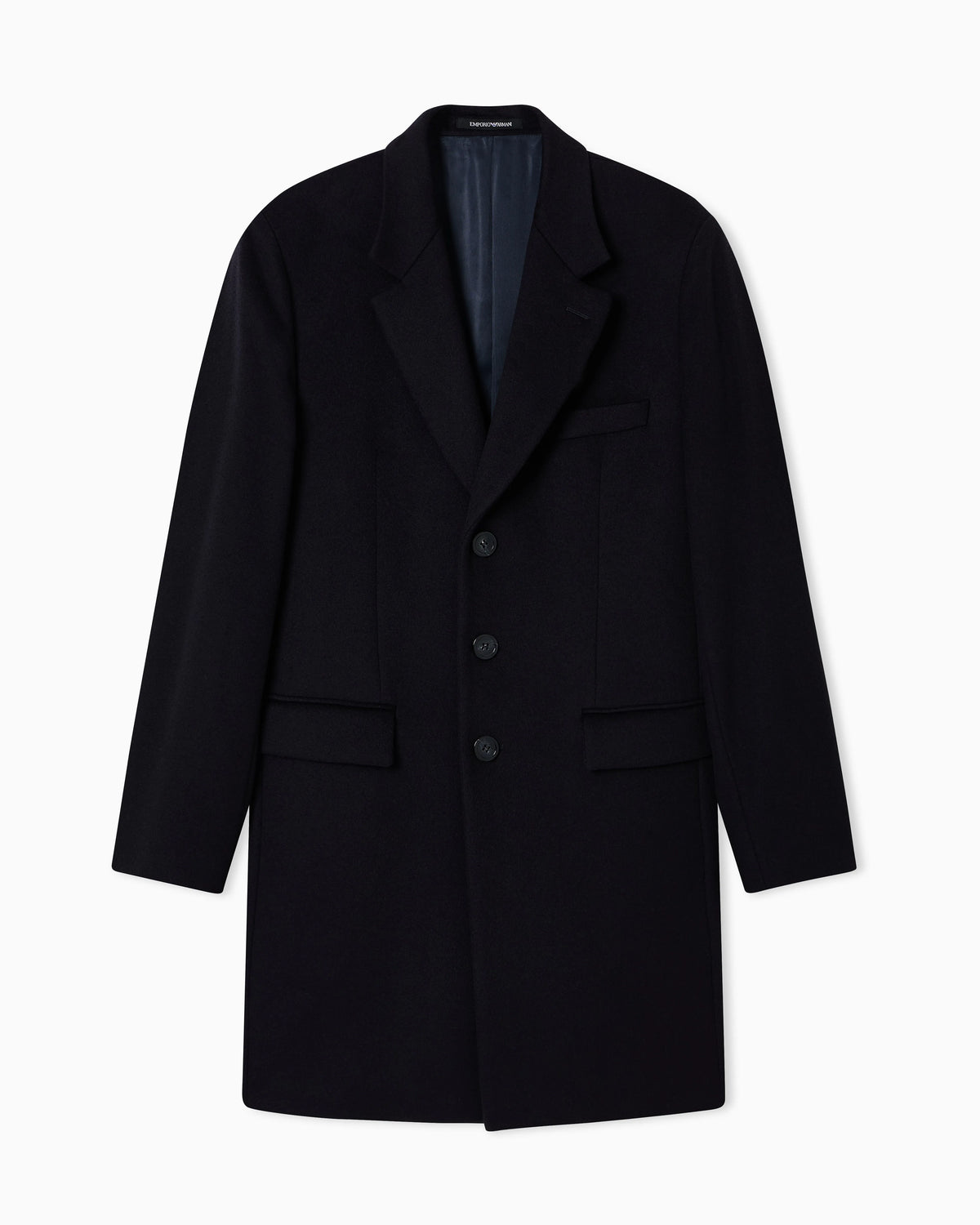 Coat with lapels in beaver cashmere