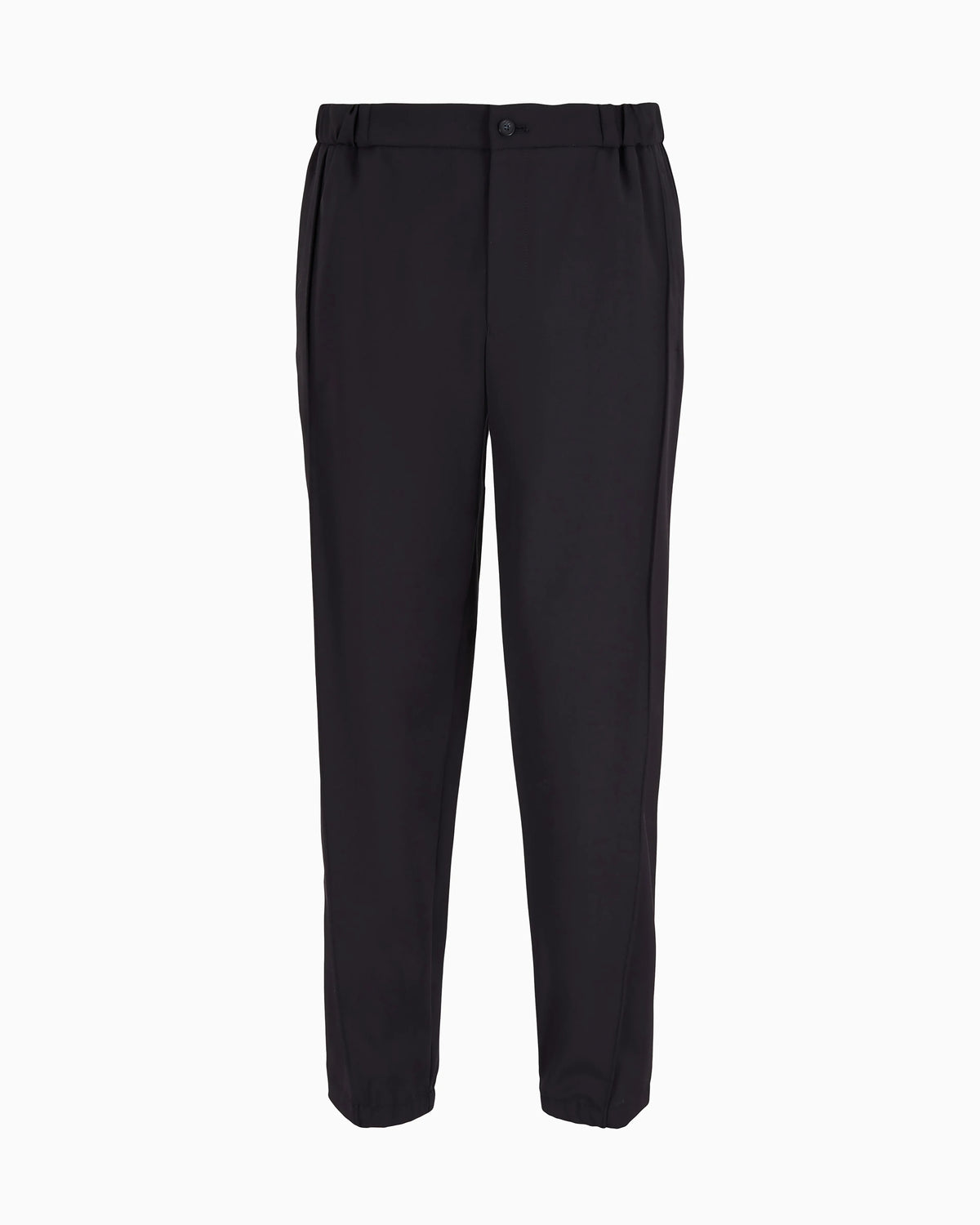 Natural stretch canvas trousers with elasticated cuffs