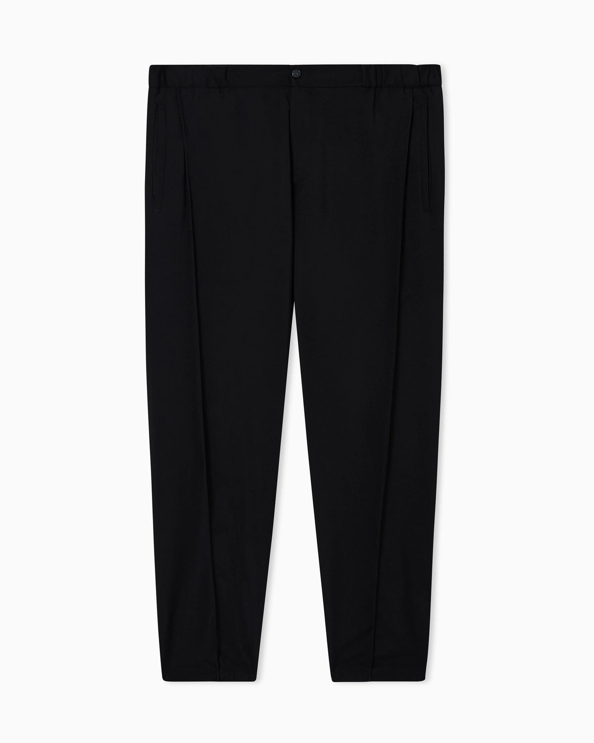 Natural stretch canvas trousers with elasticated cuffs