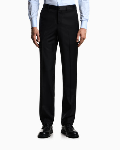 Worsted trousers Essential in virgin wool with straight cut