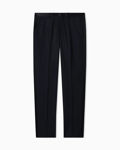Worsted trousers Essential in virgin wool with straight cut