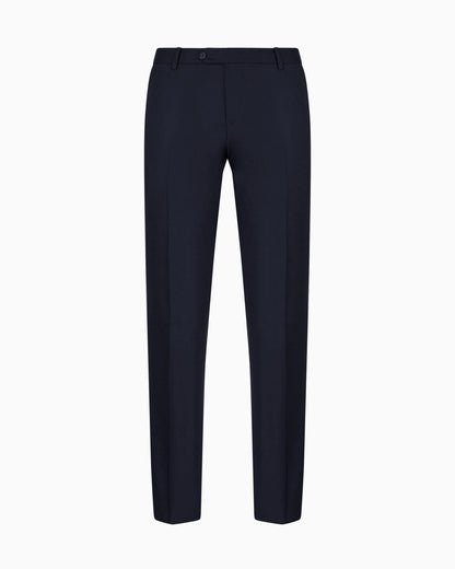 Slim fit virgin wool trousers with crease Essential