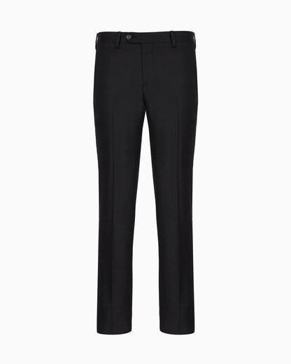 Slim fit virgin wool trousers with crease Essential