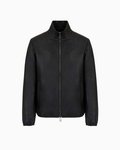 Semi-aniline nappa lambskin blouson with full-length zip