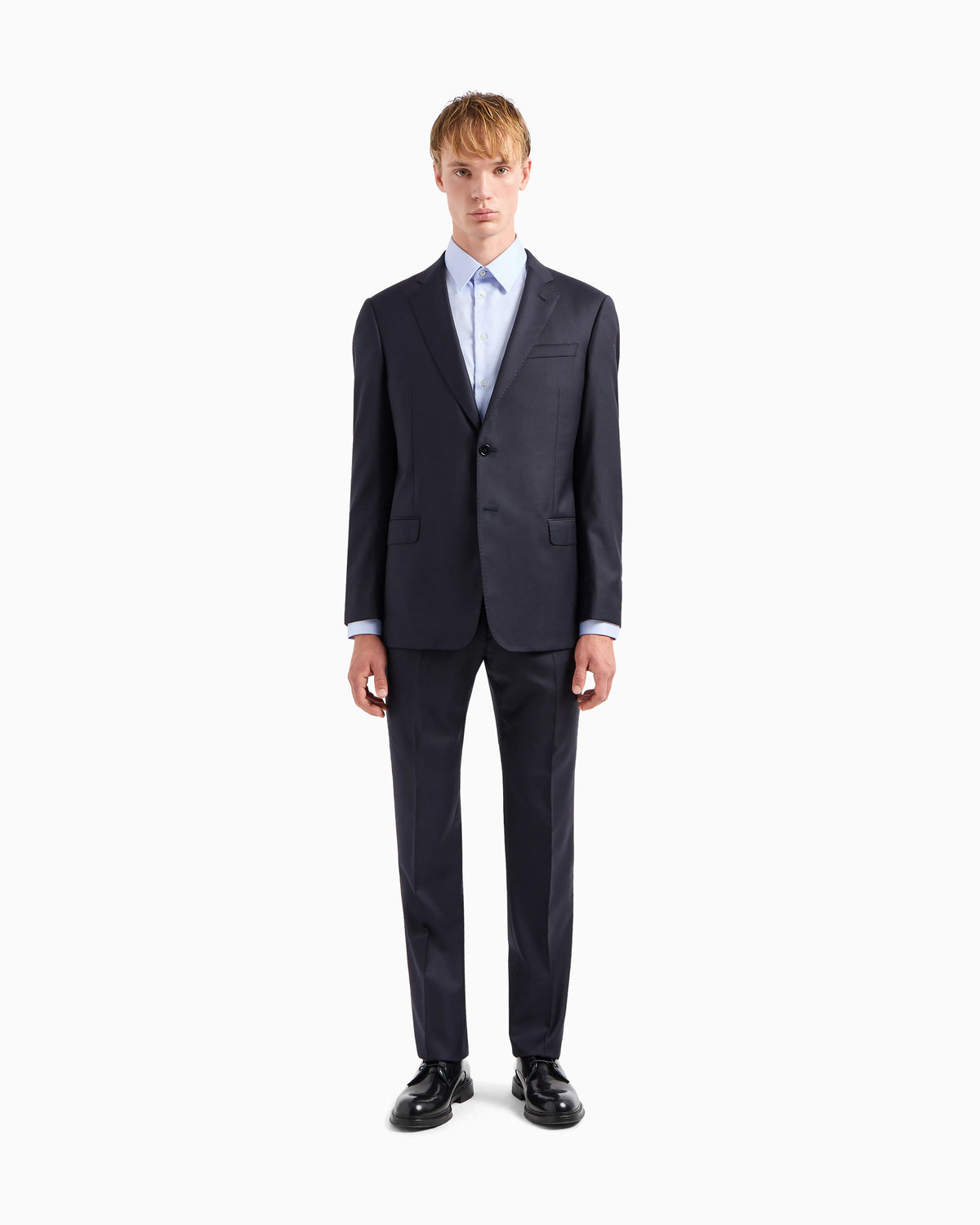 Single-breasted suit in fresh wool canvas