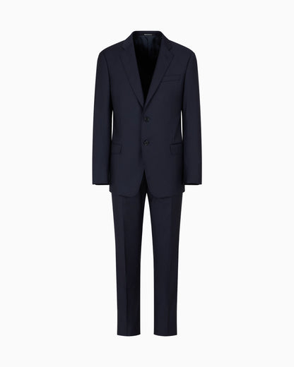Single-breasted suit in fresh wool canvas