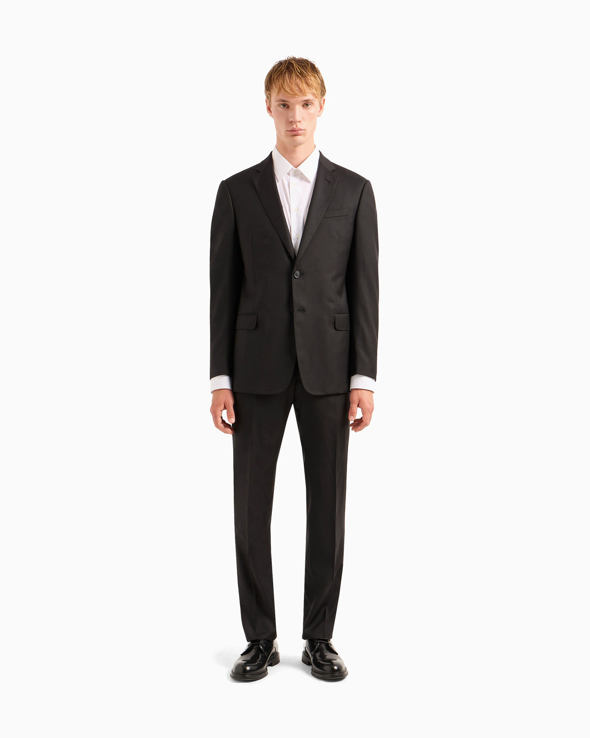 Single-breasted suit in fresh wool canvas