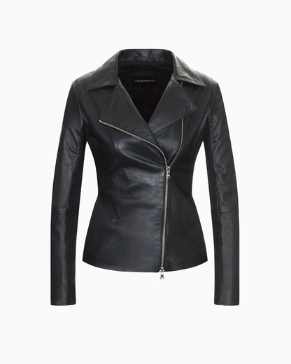 Jersey insert jacket in nappa biker style Essential