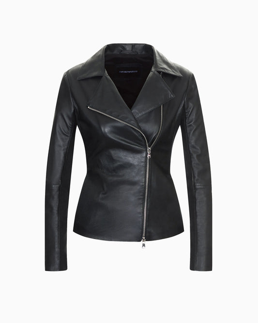 Jersey insert jacket in nappa biker style Essential