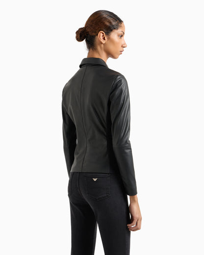 Jersey insert jacket in nappa biker style Essential