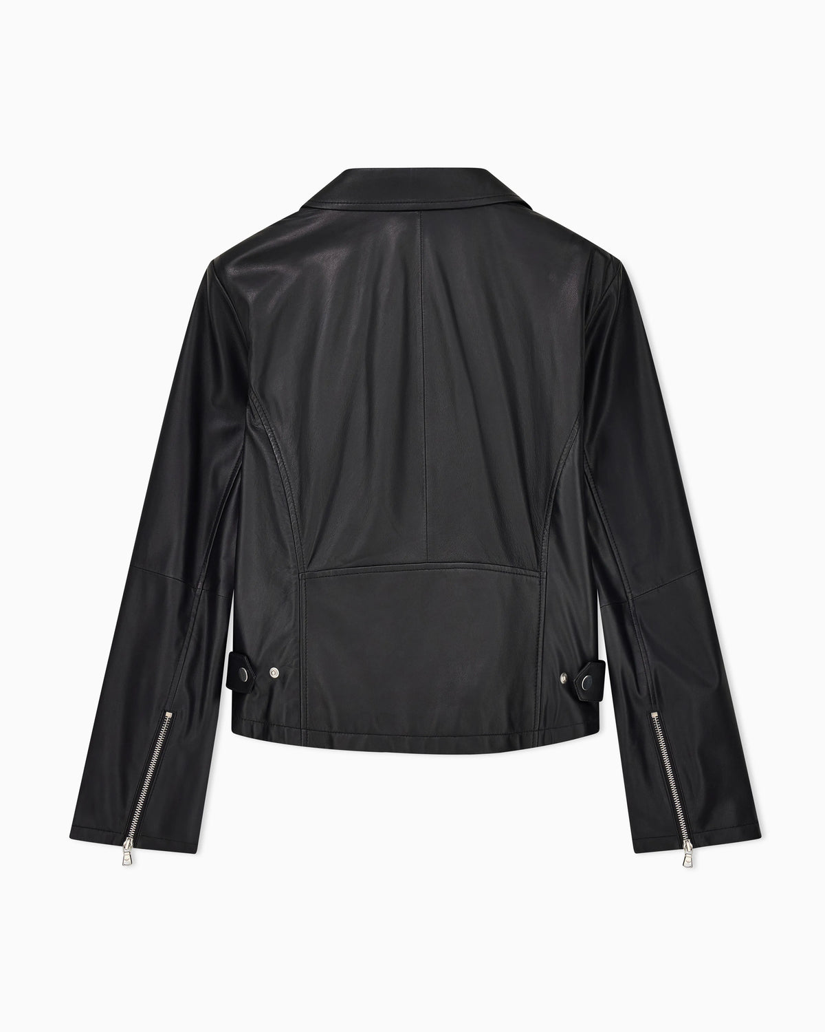 Leather jacket in nappa with an asymmetrical zip Essential