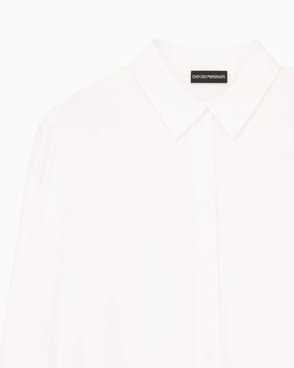 Pleated back shirt Essential in silk crepe de chine