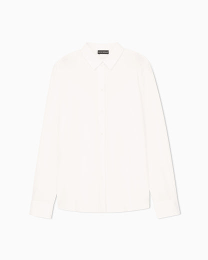 Pleated back shirt Essential in silk crepe de chine