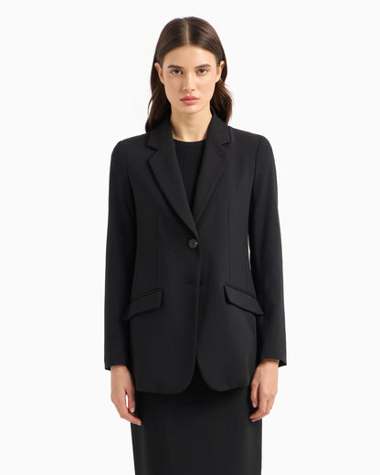 Jacket with lapels in grain de poudre wool