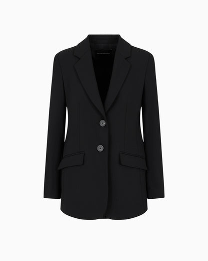Jacket with lapels in grain de poudre wool