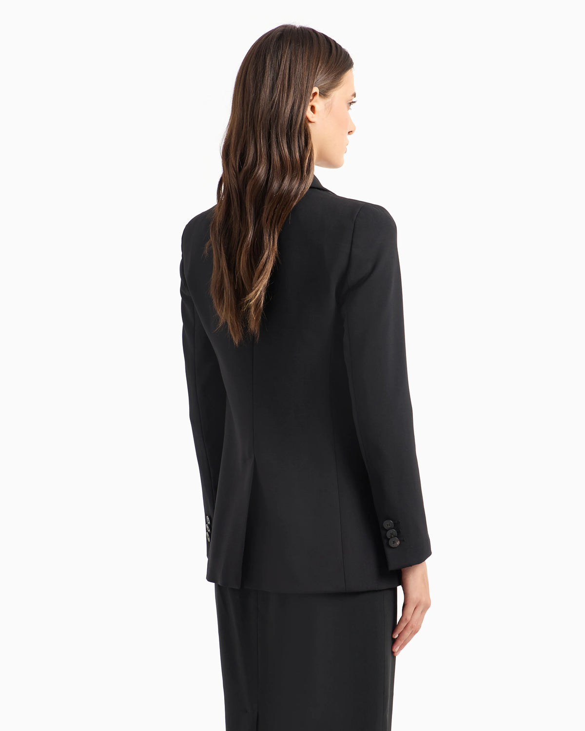 Jacket with lapels in grain de poudre wool