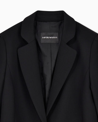 Wool single-breasted jacket in grain de poudre Essential