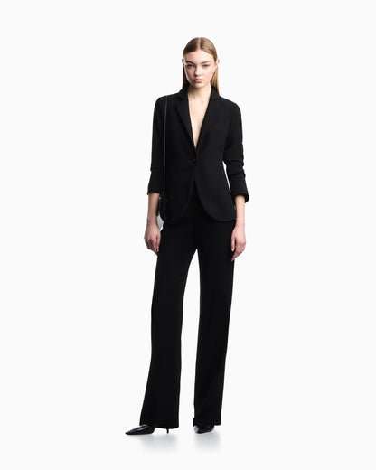 Wool single-breasted jacket in grain de poudre Essential