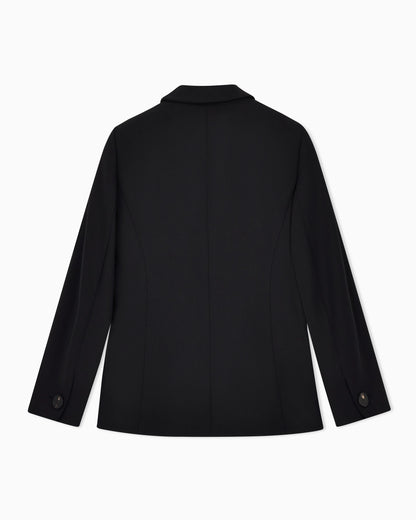Wool single-breasted jacket in grain de poudre Essential