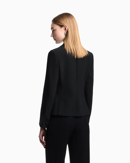 Cady crepe jacket with lapels in a slim fit Essential