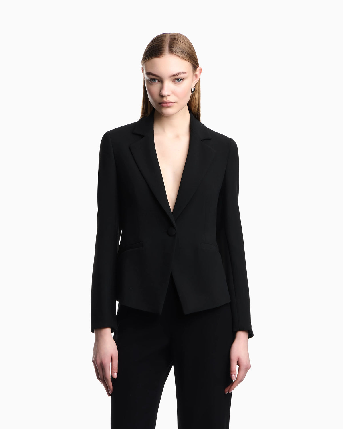 Cady crepe jacket with lapels in a slim fit Essential