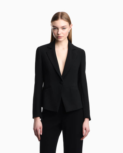 Cady crepe jacket with lapels in a slim fit Essential