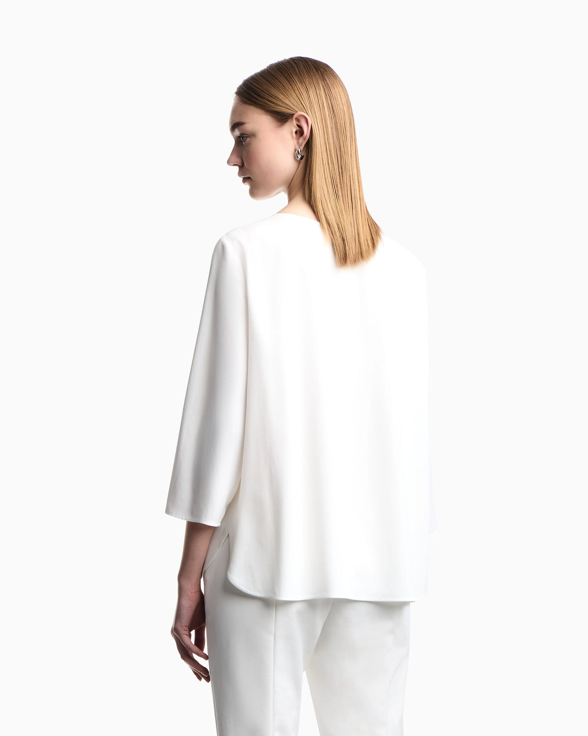 Envers satin blouse with 3/4 sleeves and zip Essential