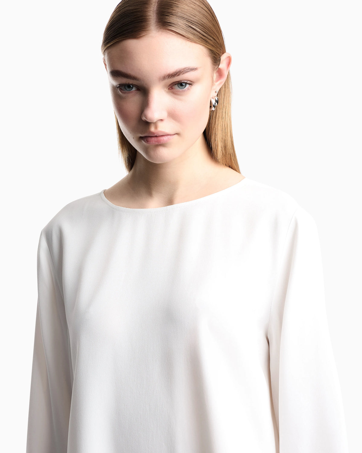 Envers satin blouse with 3/4 sleeves and zip Essential