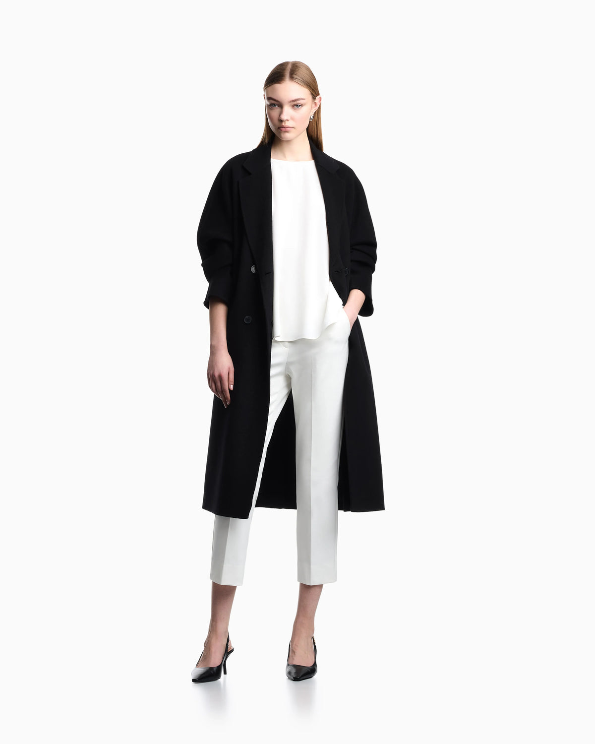 Envers satin blouse with 3/4 sleeves and zip Essential