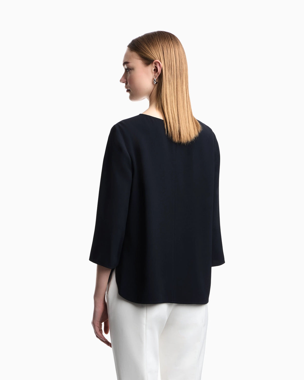 Envers satin blouse with 3/4 sleeves and zip Essential