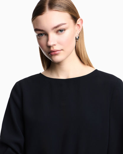 Envers satin blouse with 3/4 sleeves and zip Essential