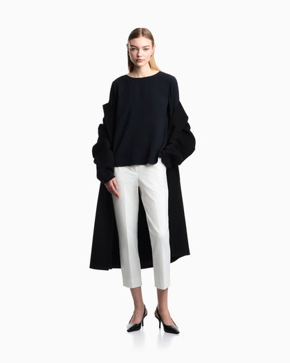 Envers satin blouse with 3/4 sleeves and zip Essential