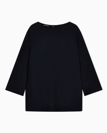 Envers satin blouse with 3/4 sleeves and zip Essential