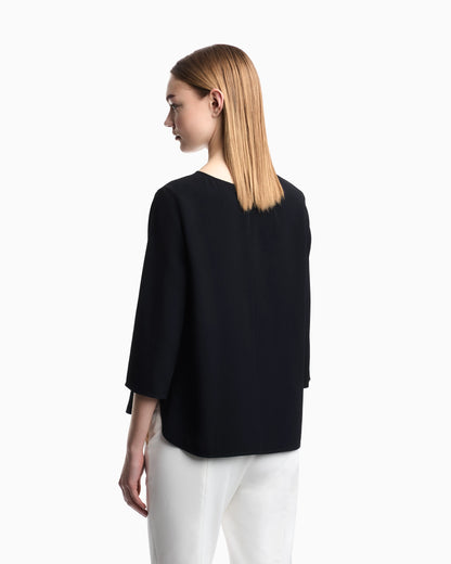 Envers satin blouse with 3/4 sleeves and zip Essential