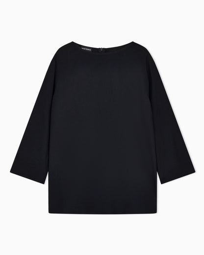Envers satin blouse with 3/4 sleeves and zip Essential