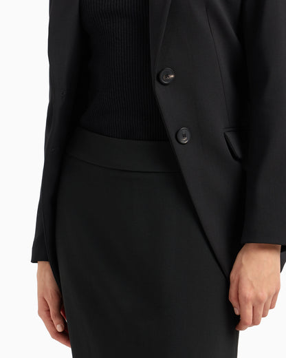 Pencil midi skirt in crepe cady