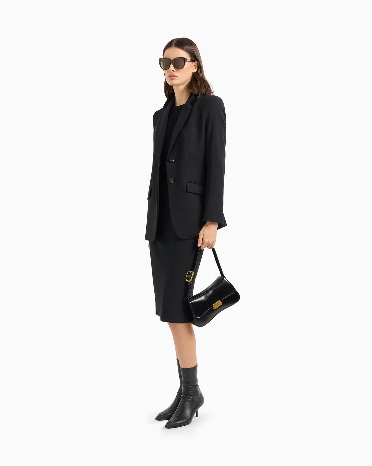 Pencil midi skirt in crepe cady