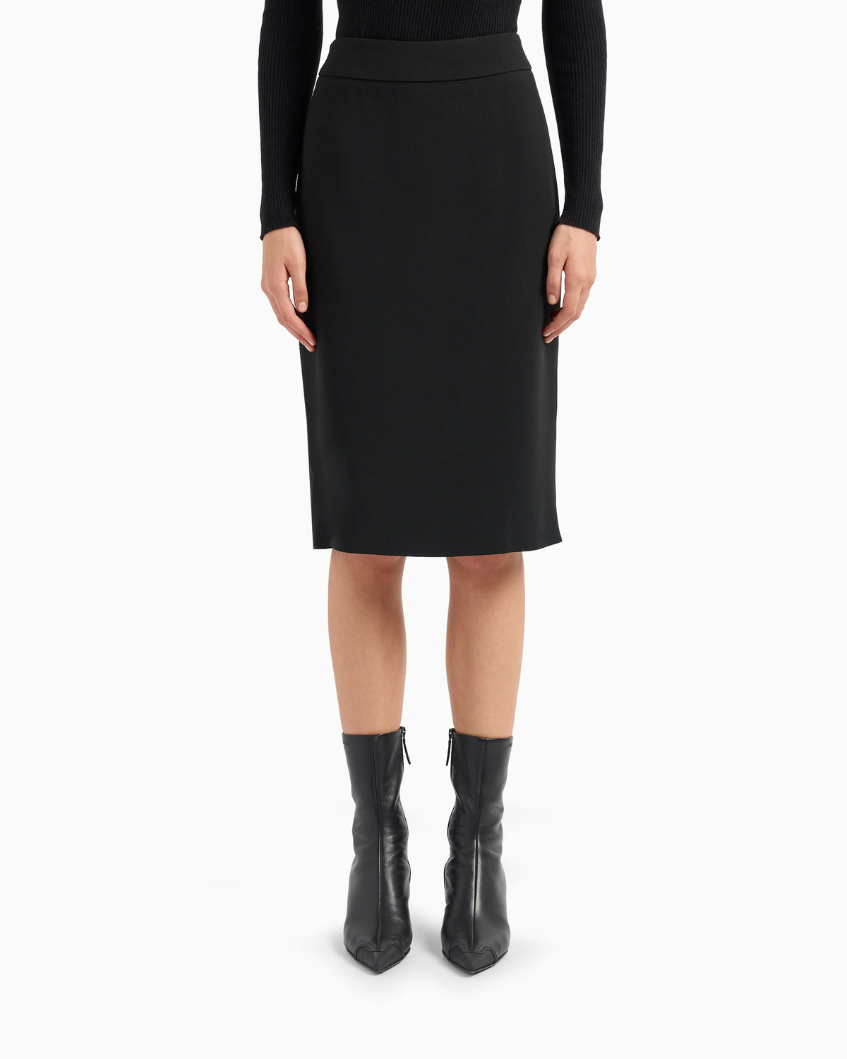 Pencil midi skirt in crepe cady