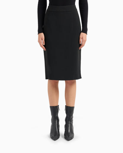 Pencil midi skirt in crepe cady