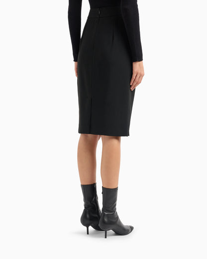 Pencil midi skirt in crepe cady