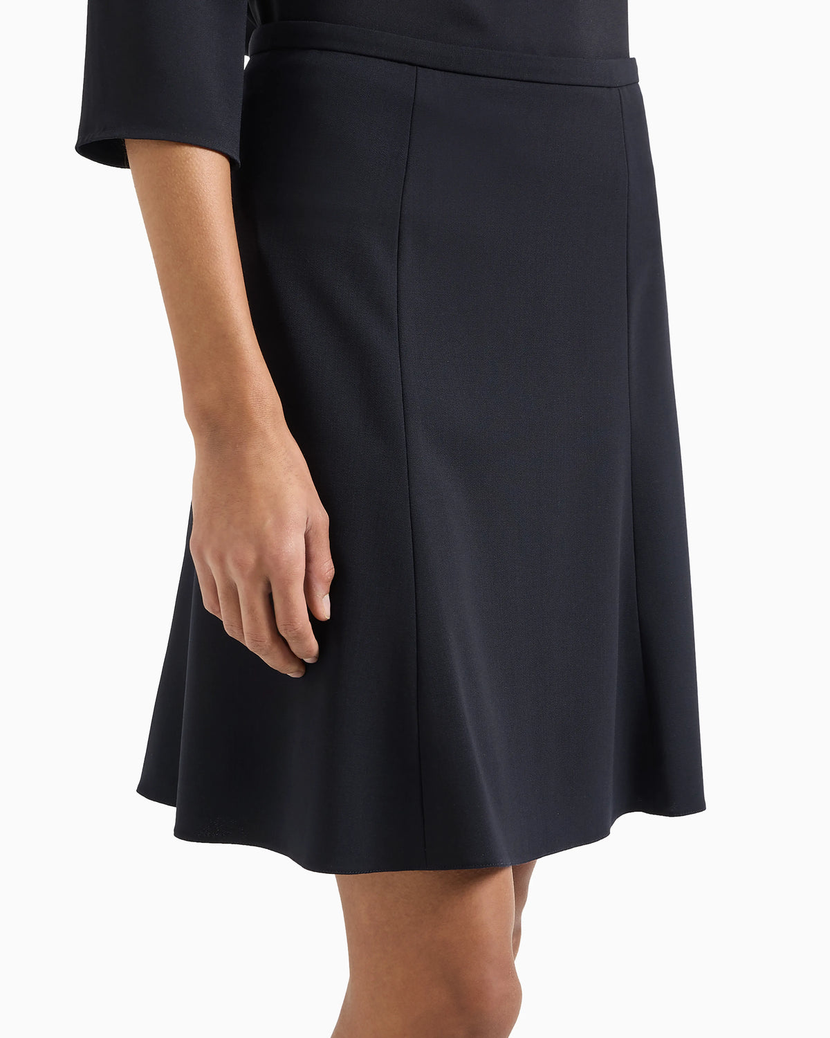 Wool pleated skirt in stretch grain de poudre Essential