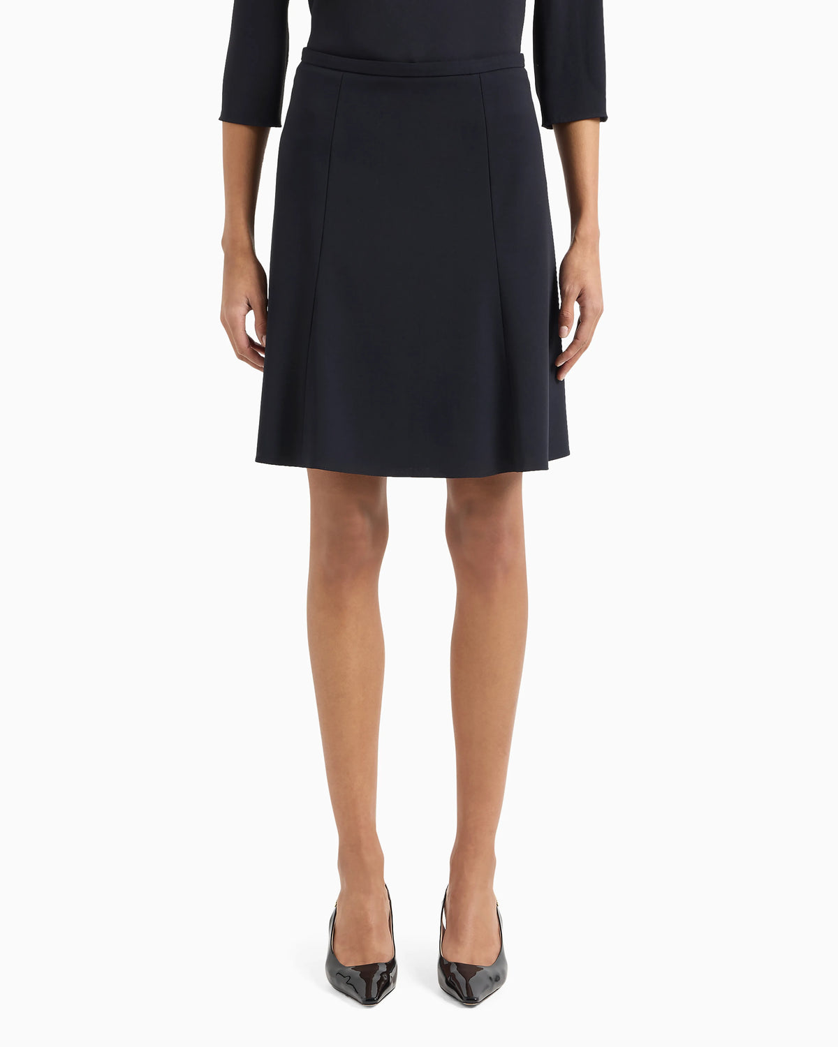 Wool pleated skirt in stretch grain de poudre Essential